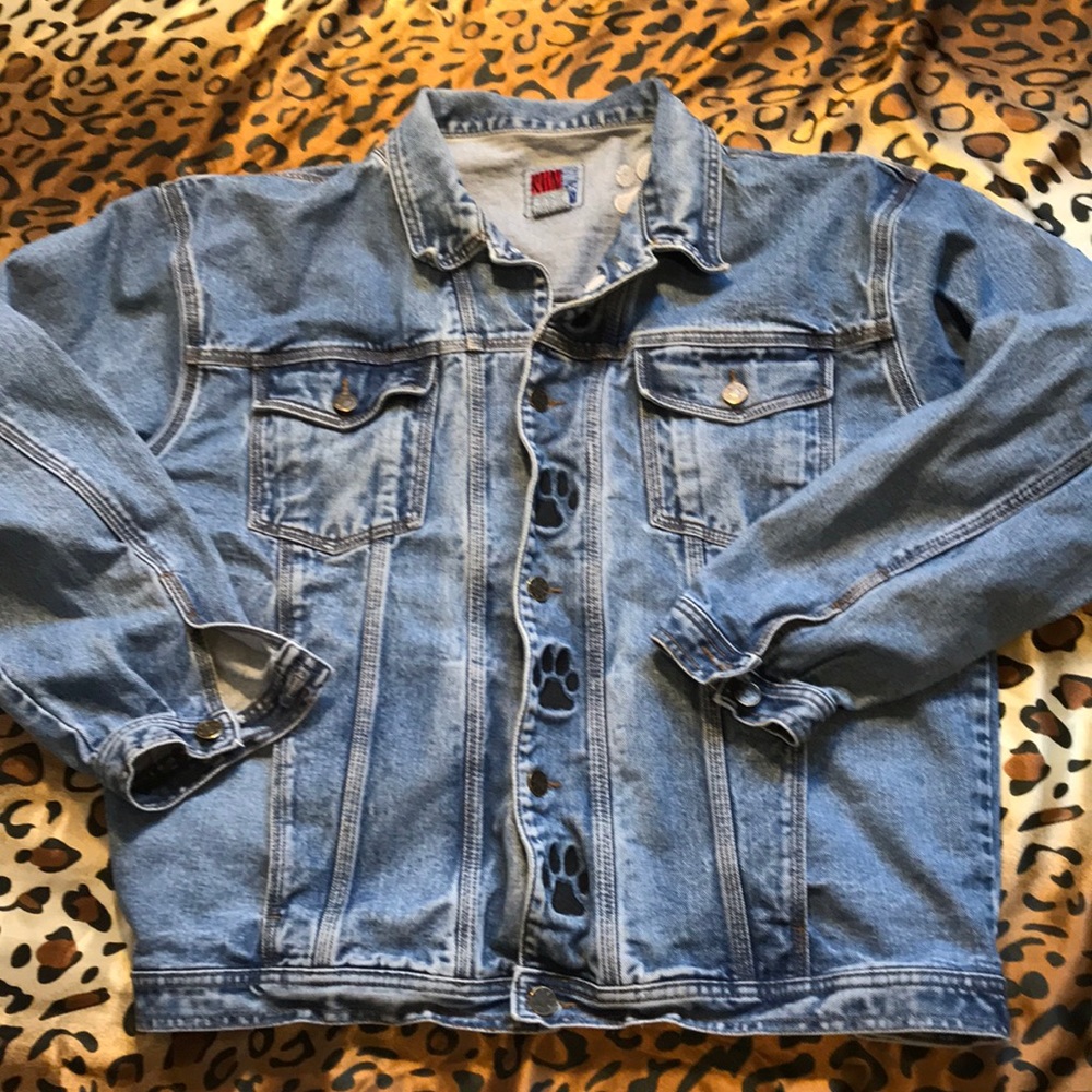 Vintage Sun Belt Denim Jacket with Paws Size L - Picture 2 of 6